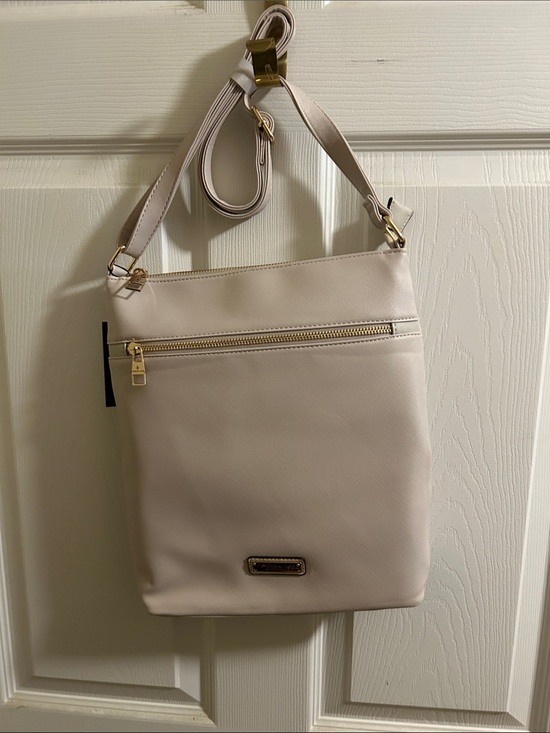 London Fog Handbags - London Fog Light Beige Crossbody with Gold Accents NWT
